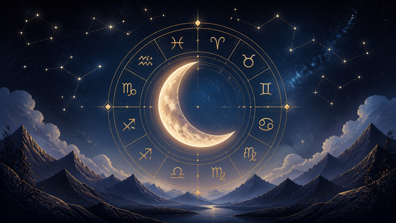 Arte editorial mística sobre Horóscopo do dia de hoje (18/10/2026): previsões dos signos para Domingo
