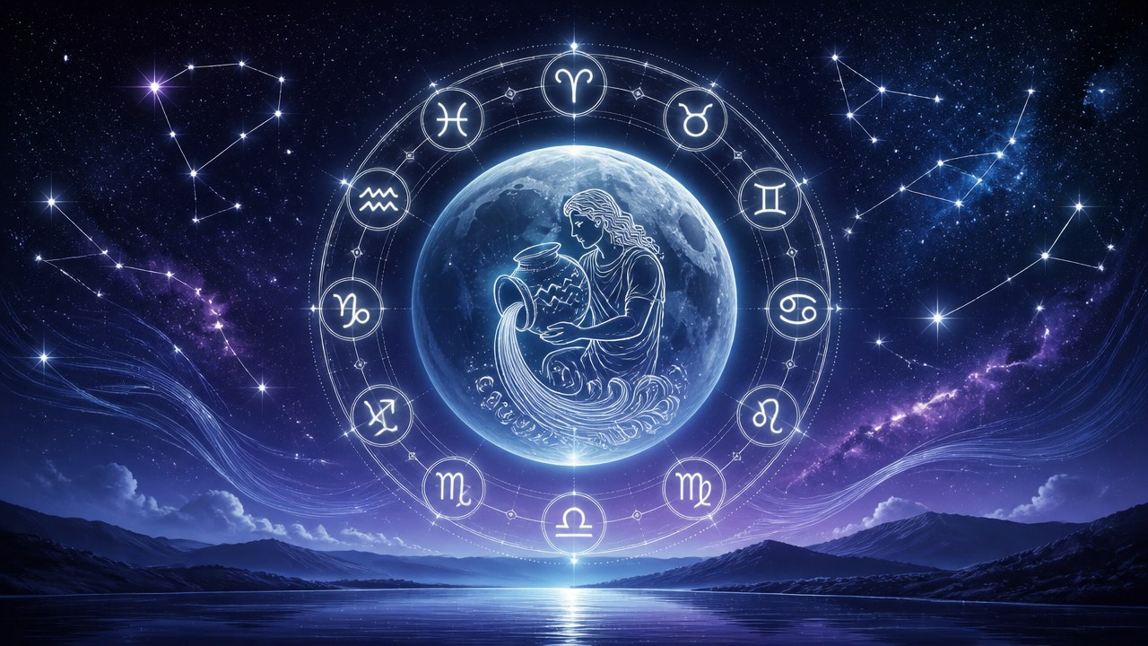 Arte editorial mística sobre Horóscopo do dia de hoje (19/10/2026): previsões dos signos para Segunda-feira