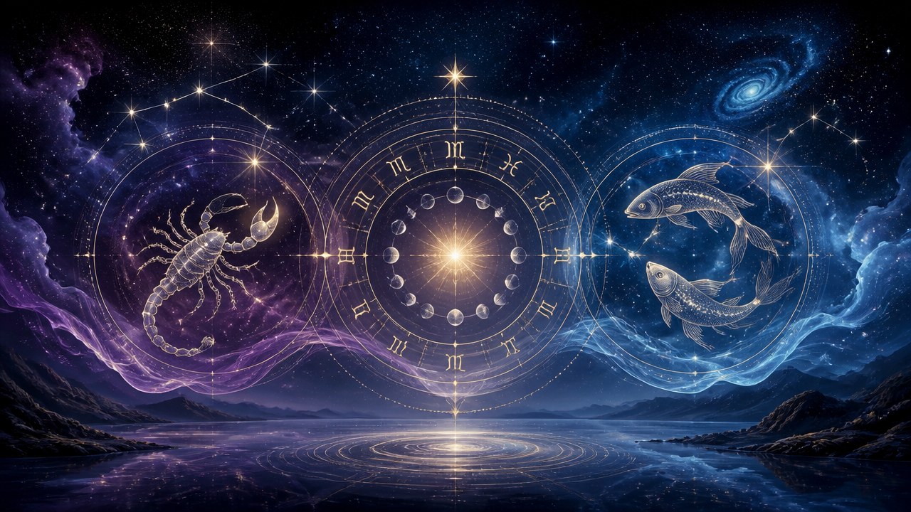 Arte editorial mística sobre Horóscopo do dia de hoje (23/10/2026): previsões dos signos para Sexta-feira