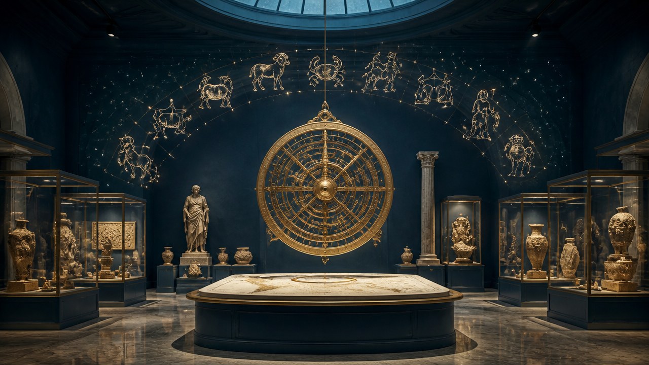 Arte editorial mística sobre O museólogo de cada signo