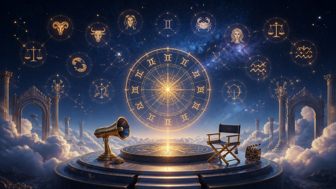 Arte editorial mística sobre O comercial de cada signo