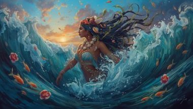 Imagem de Iemanjá, a rainha do mar dentro do mar.