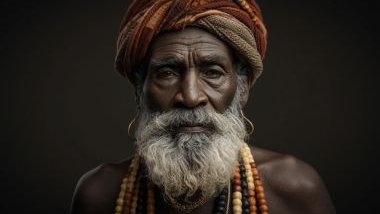 Imagem do preto velho da umbanda, representado por espíritos evoluídos que se manifestam como idosos escravizados.