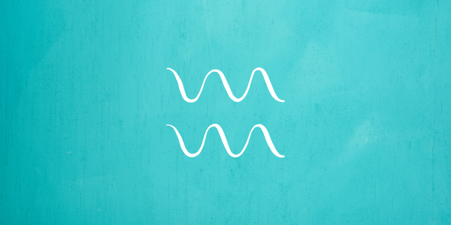 turquesa com o símbolo de aquário