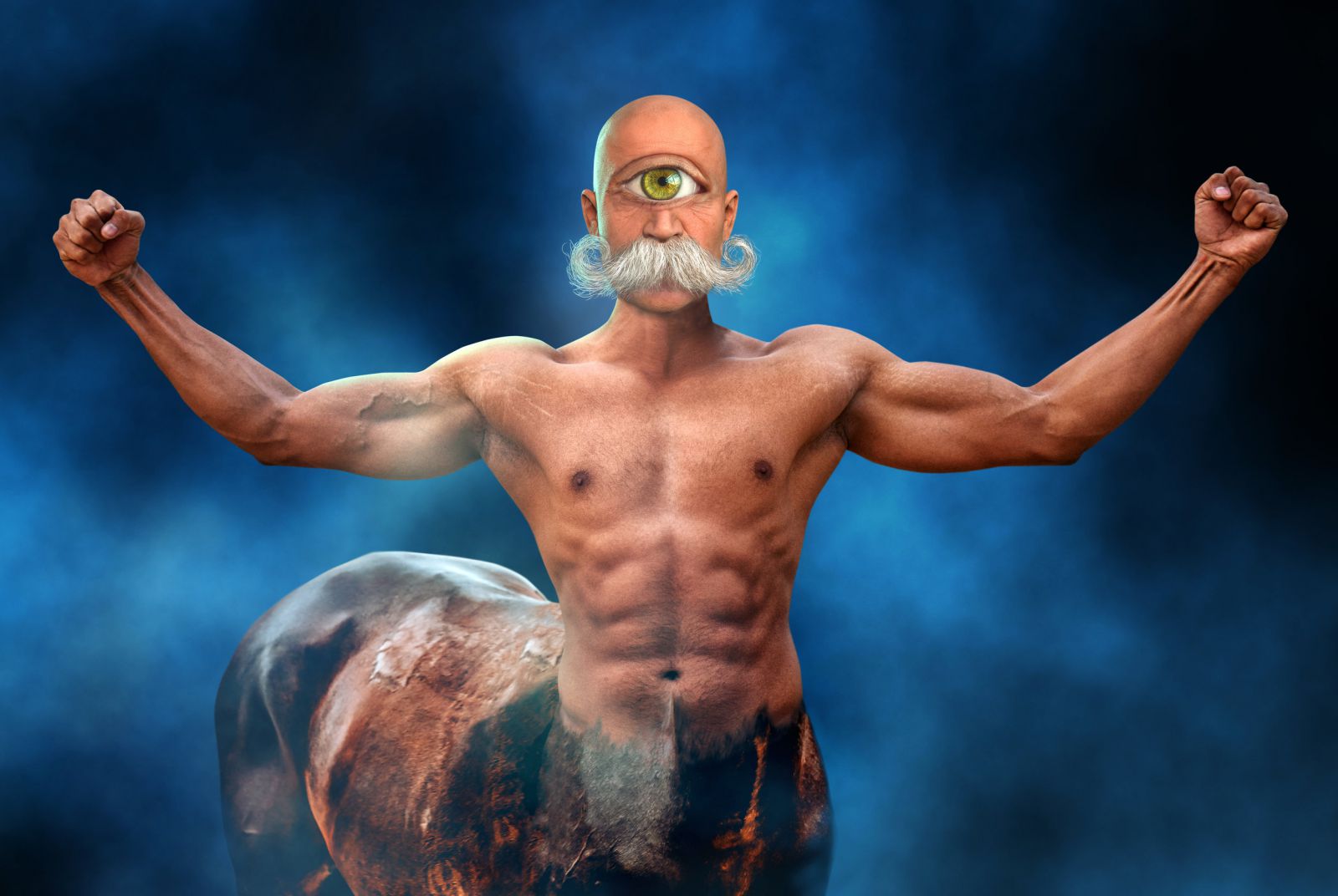 Ciclope de braços abertos