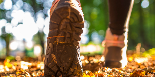 Pessoa caminhando no parque