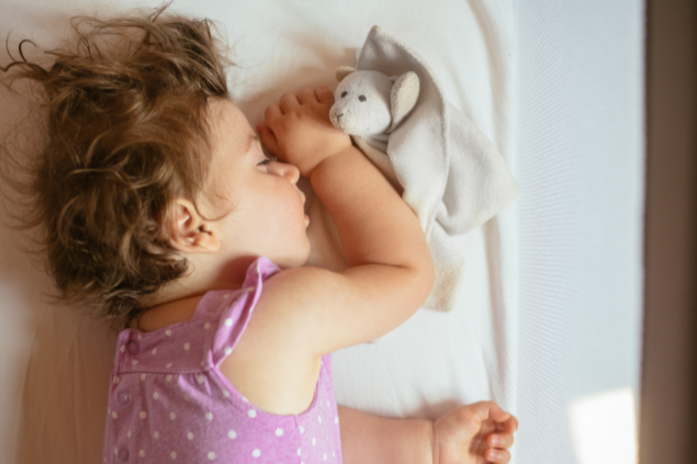 bebê dormindo com um bichinho de pelúcia