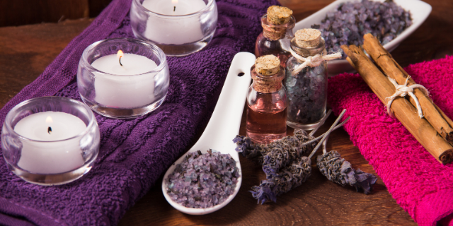 Kit de spa e banho com canela