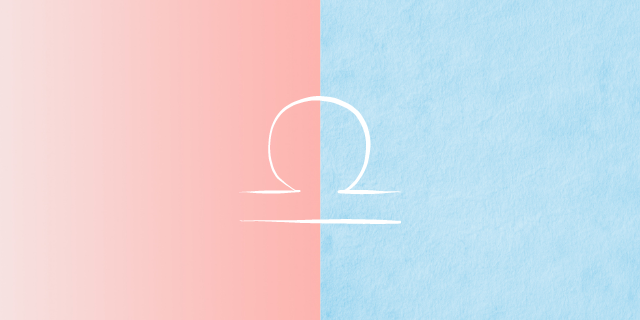 rosa e azul com o símbolo de libra