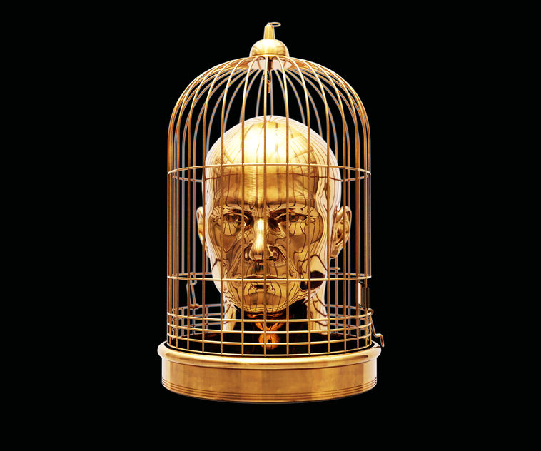 Pessoa presa em gaiola