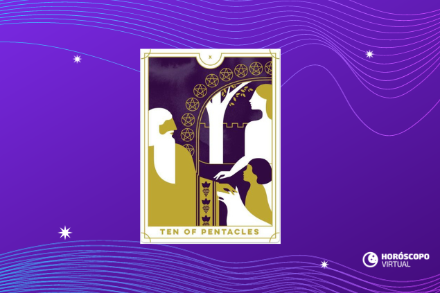 Carta 10 de Ouros virada para cima