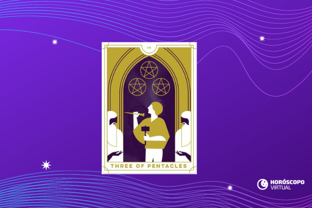 Carta 3 de ouros virada para cima