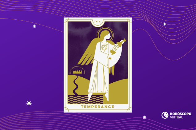 Carta de tarot Temperança virada para cima