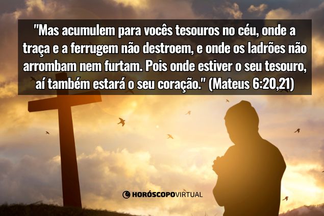 Imagem do versículo bíblico para capricórnio - Mateus 6:20,21