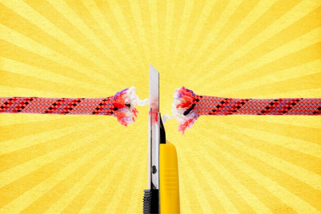 Conceito de romper barreiras e desapegar de conexões. 