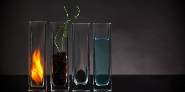 Representação dos quatro elementos. 