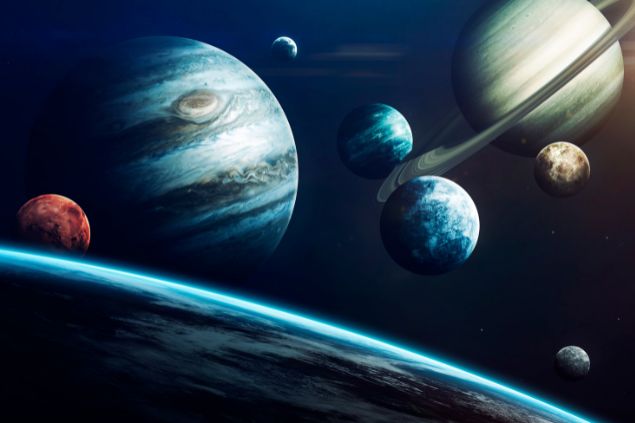 Imagem ilustrativa dos planetas na galáxia