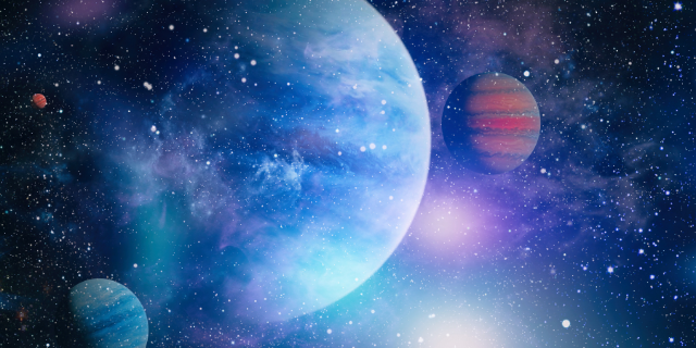 Imagem ilustrando os planetas da nossa galáxia