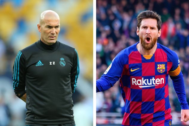 Imagem em gride de Zinedine Zidane e Lionel Messi