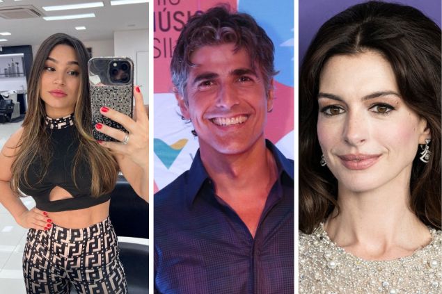 Grid: Raissa Barbosa, Reynaldo Gianecchini, Anne Hathaway.