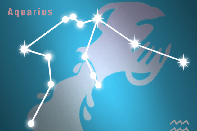 No foco da imagem, há o símbolo do signo de Aquário.