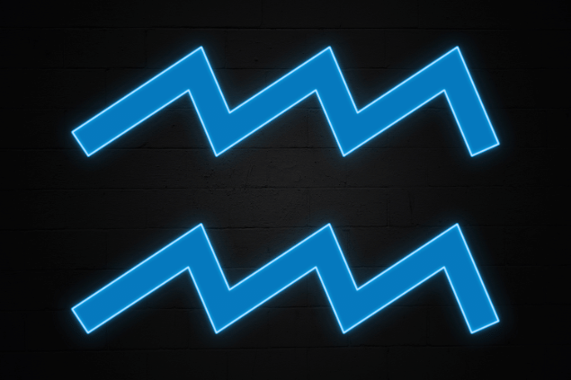 No foco da imagem, há o símbolo do signo de Aquário.
