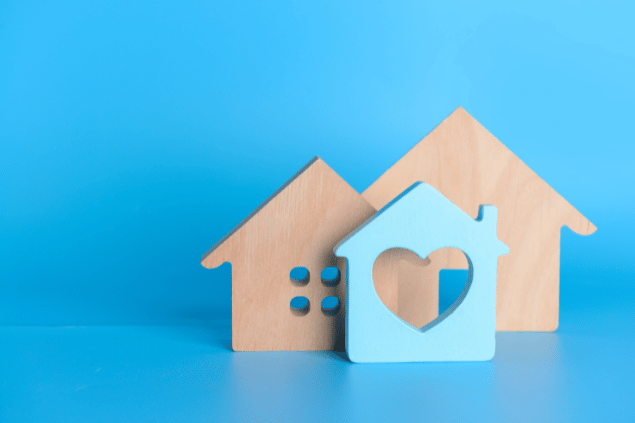 Figuras de casas. Conceito de imóvel e imobiliária. 