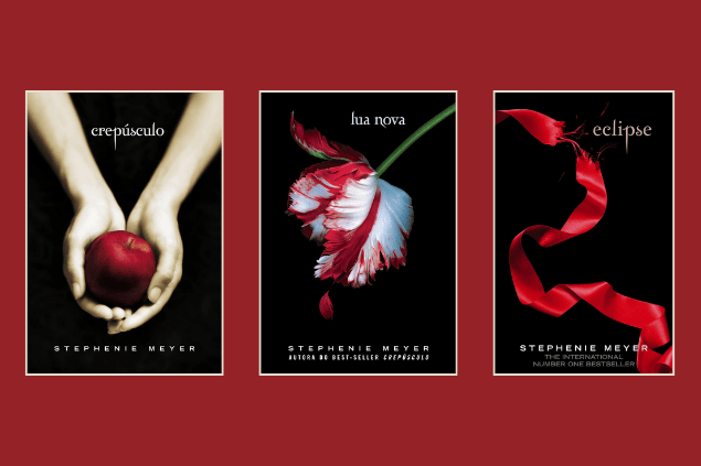 Capas de 3 livros da Saga 