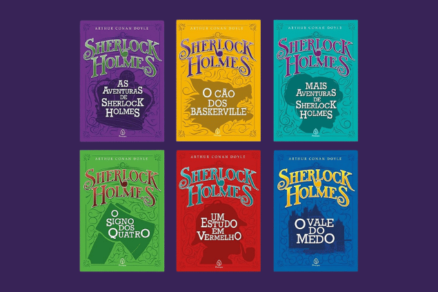 Capas de 6 livros da Saga 