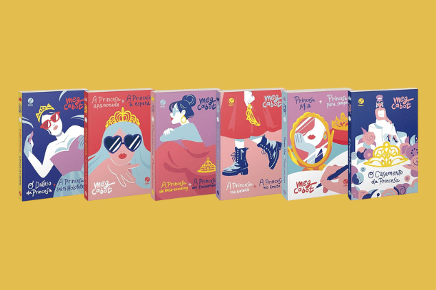 Capas de 6 livros da Saga 