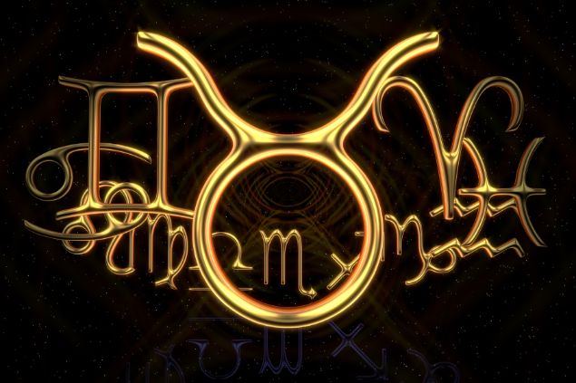 Imagem do elemento do signo de touro escrito em dourado em um fundo preto.