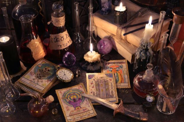 Imagem de um ritual de oferenda realizado no Candomblé.