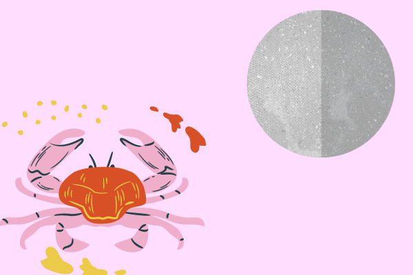 Ilustração de símbolo de câncer e planeta mercúrio