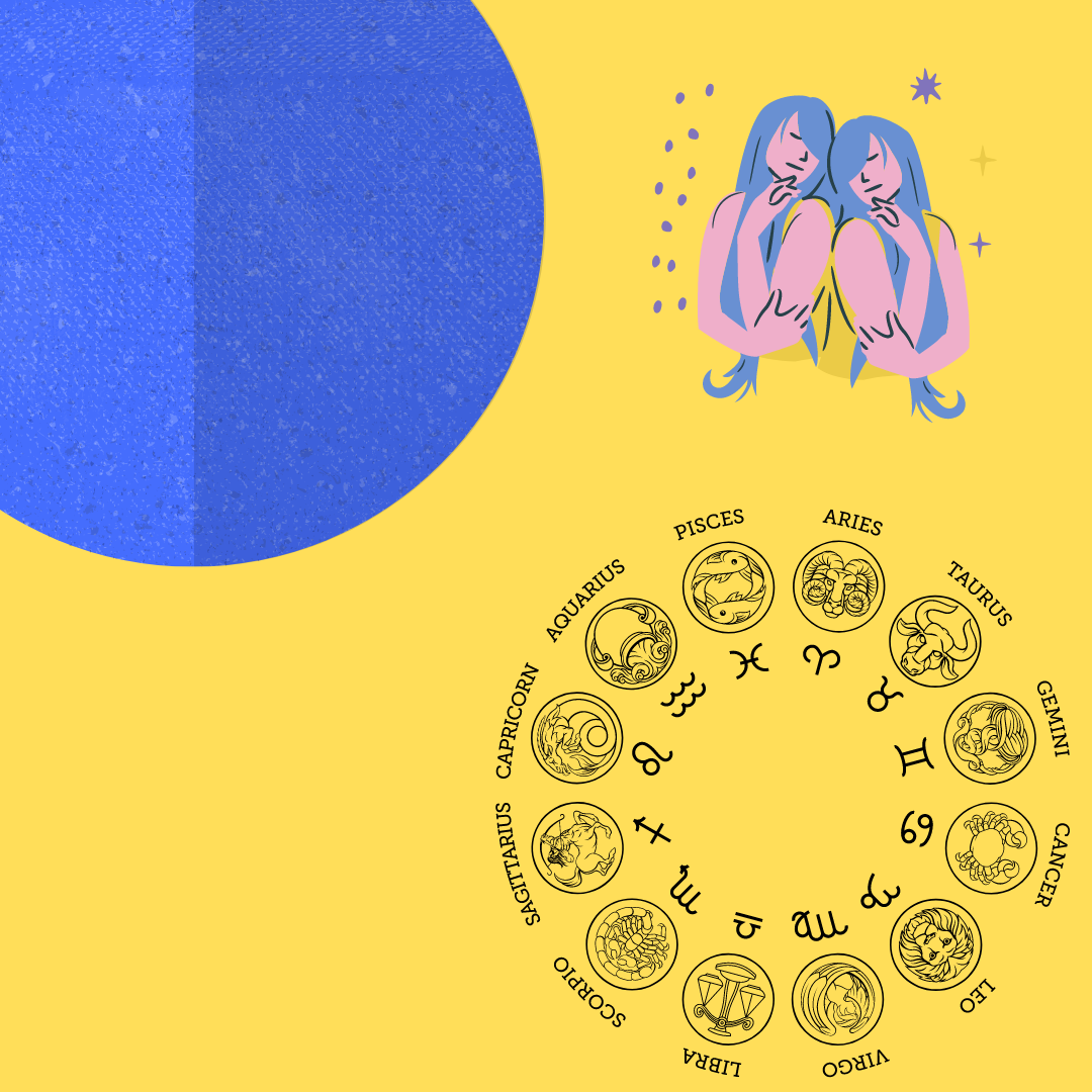 Representação do planeta Netuno em gêmeos