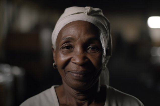 Mulher negra sorrindo