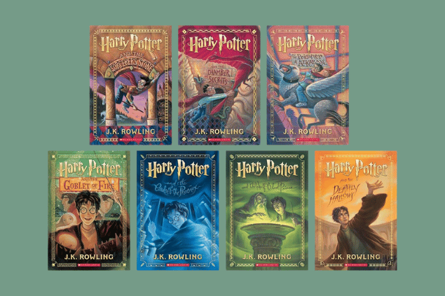 Capas de 7 livros da Saga de 