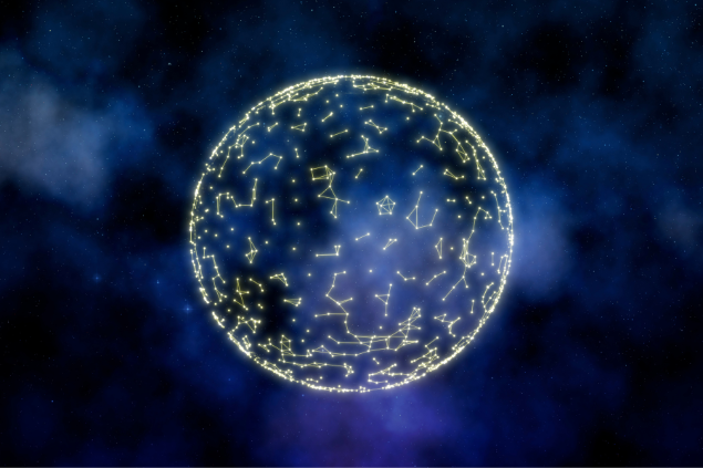 Planeta repleto com as constelações dos signos