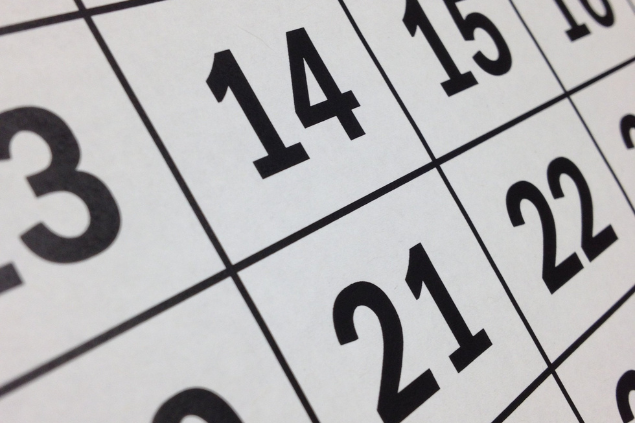 Foto de um calendário