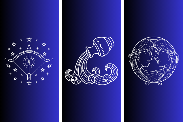warmjuly / ??????????? ???????????? Olha_LV / DAPA Images no Canva Pro Sagitário, Aquário e Gêmeos