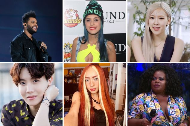Grid com The Weeknd, Tati Zaqui, Rosé, J Hope. Ruivinha de Marte e Jojo Todynho.