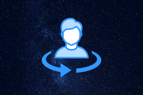 Ilustração de uma pessoa sobre o céu estrelado