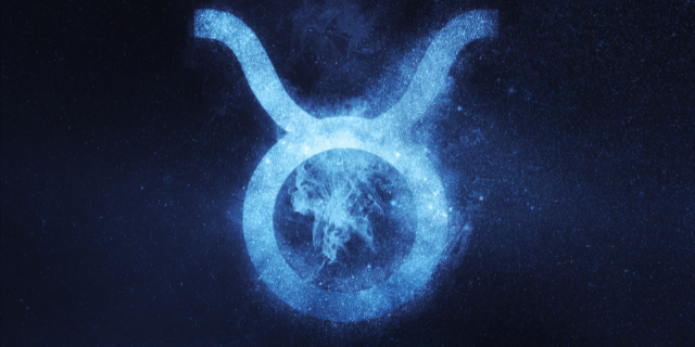 Símbolo do signo de touro azul. 